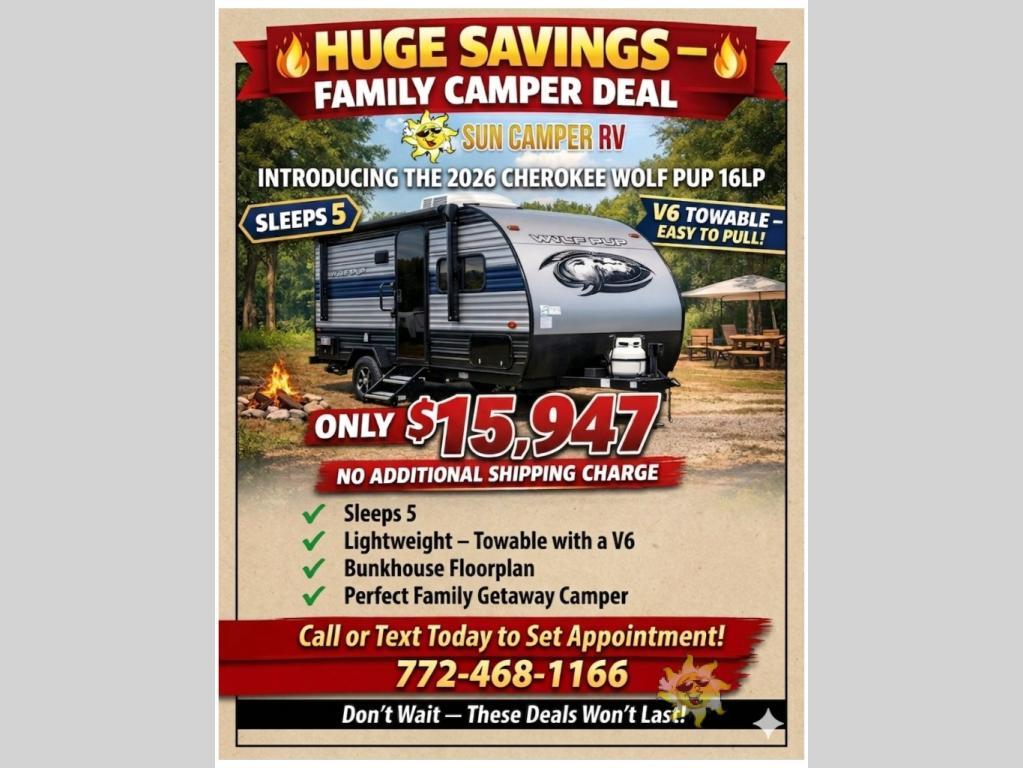 2026 Forest River Rv Cherokee Wolf Pup 16LP RV