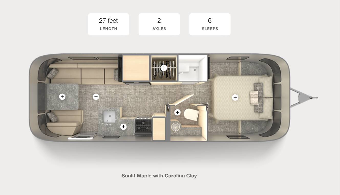A photo of this 2021 Airstream FLYING CLOUD 27FB QUEEN