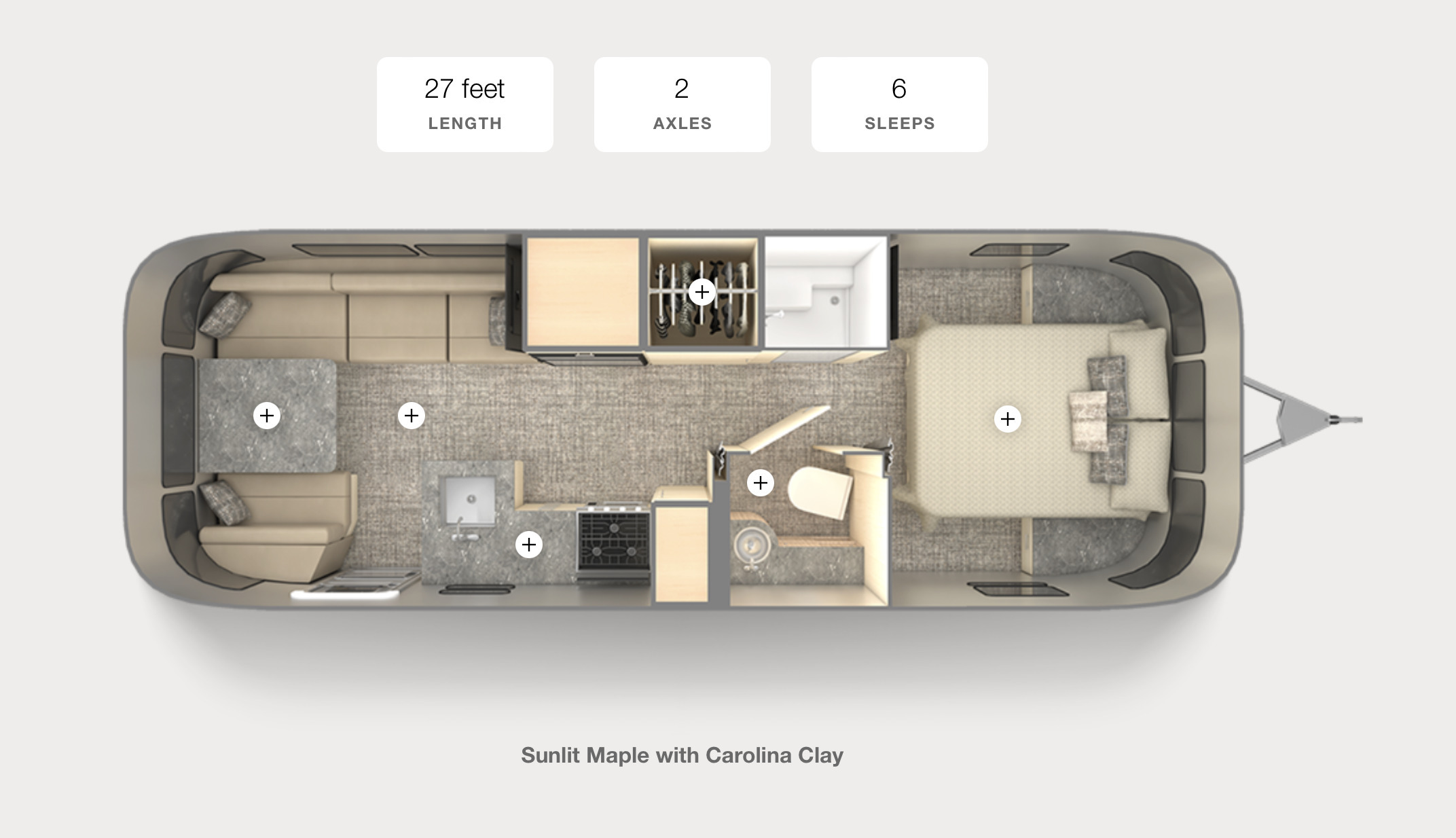 A photo of this 2021 Airstream FLYING CLOUD 27FB QUEEN