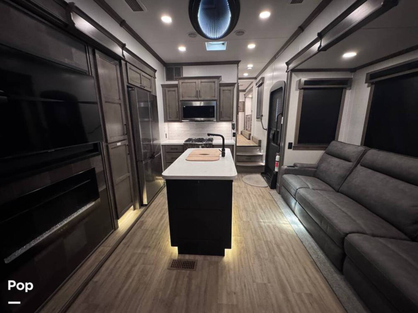 A photo of this 2023 Forest River Riverstone 45BATH Toy Hauler
