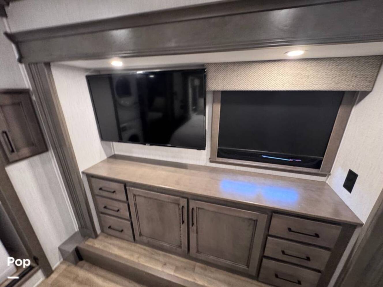 A photo of this 2023 Forest River Riverstone 45BATH Toy Hauler