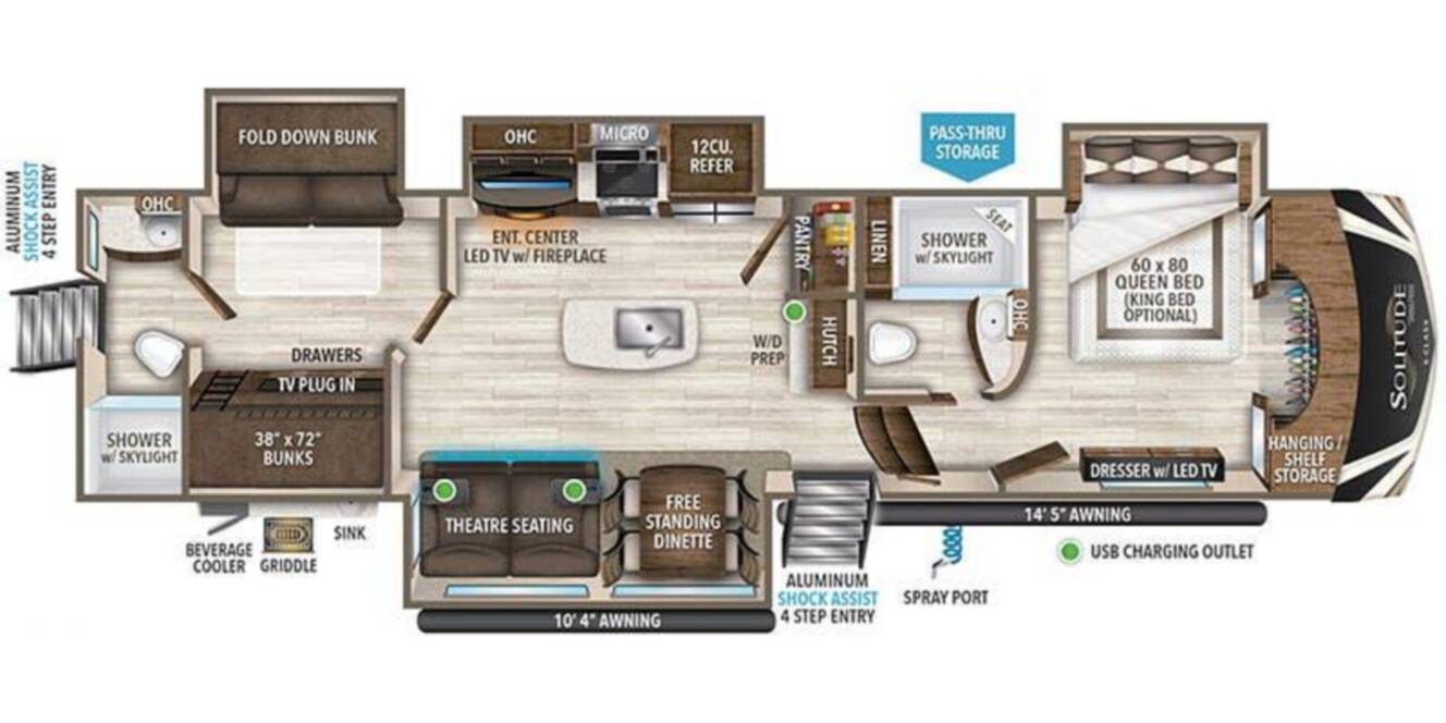 A photo of this 2021 Grand Design Solitude 3950BHR