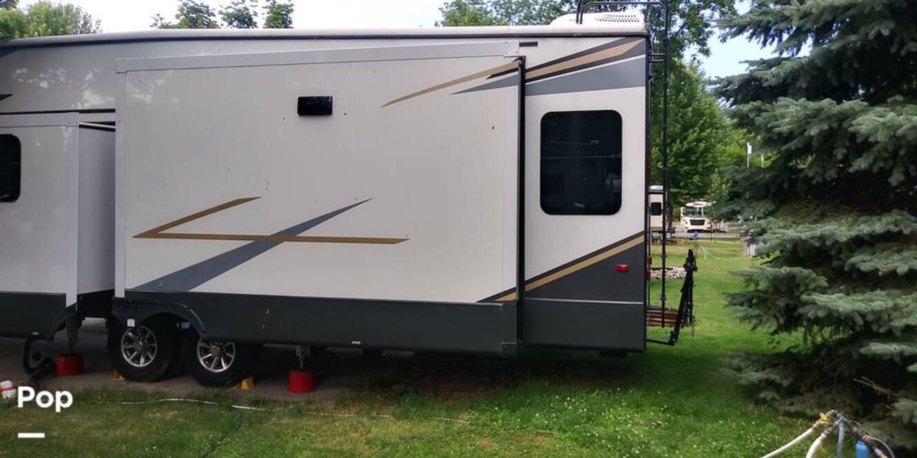 A photo of this 2021 Forest River Cedar Creek 377BH