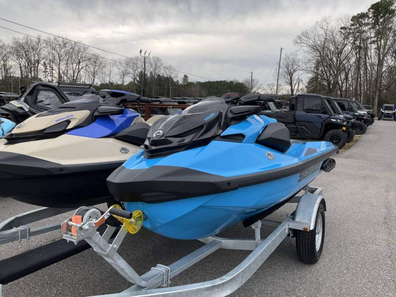 A photo of this 2026 Sea-Doo RXP-X 325 Tech, BRP Premium A, iBR Gulfstream Blue P