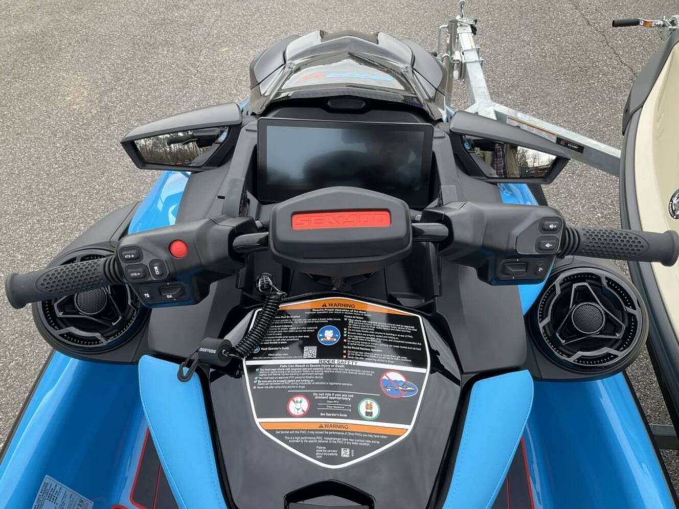 A photo of this 2026 Sea-Doo RXP-X 325 Tech, BRP Premium A, iBR Gulfstream Blue P