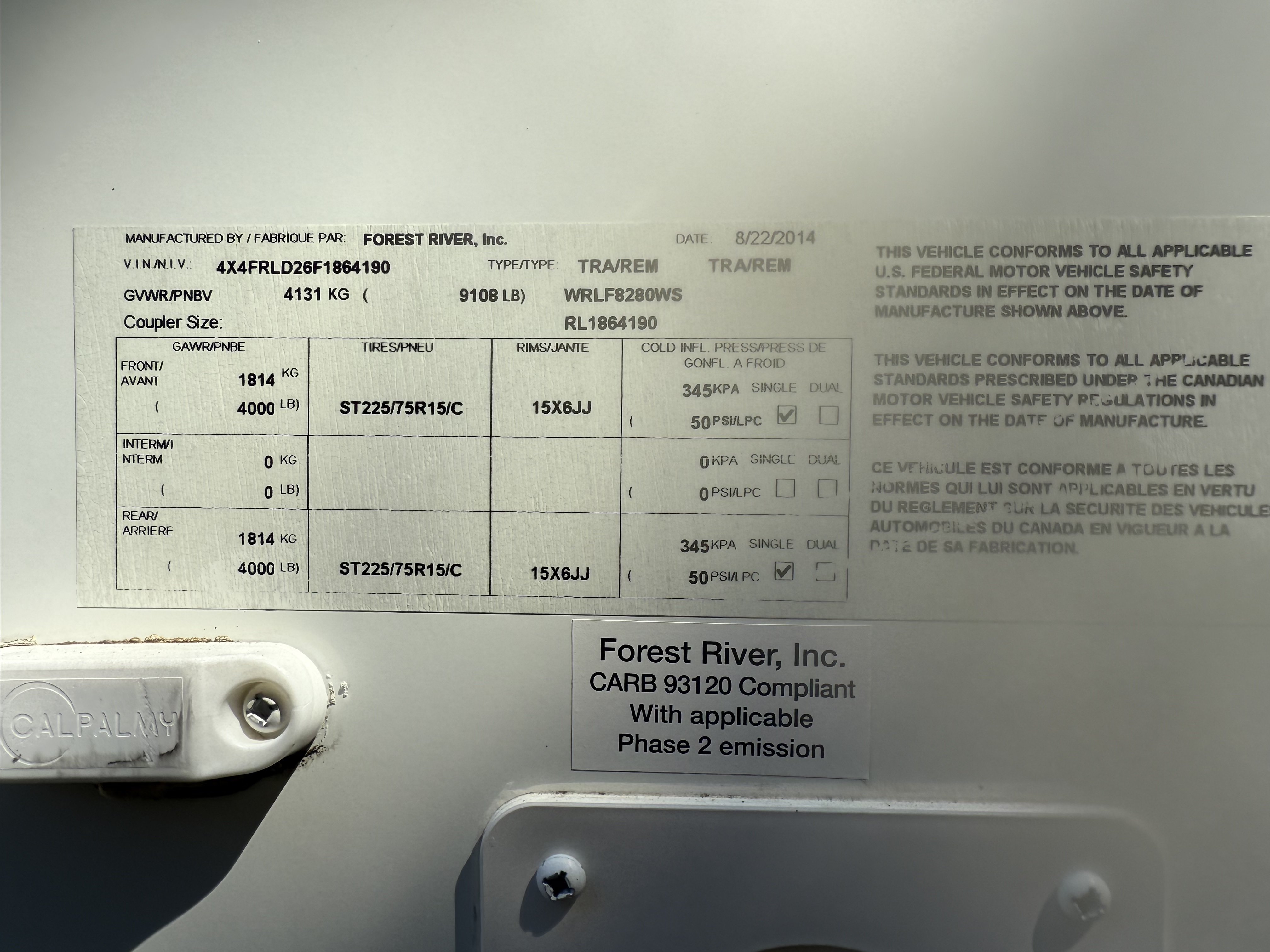 2015 Forest River ROCKWOOD SIGNATURE ULTRA LITE 8280WS in geyserville CA