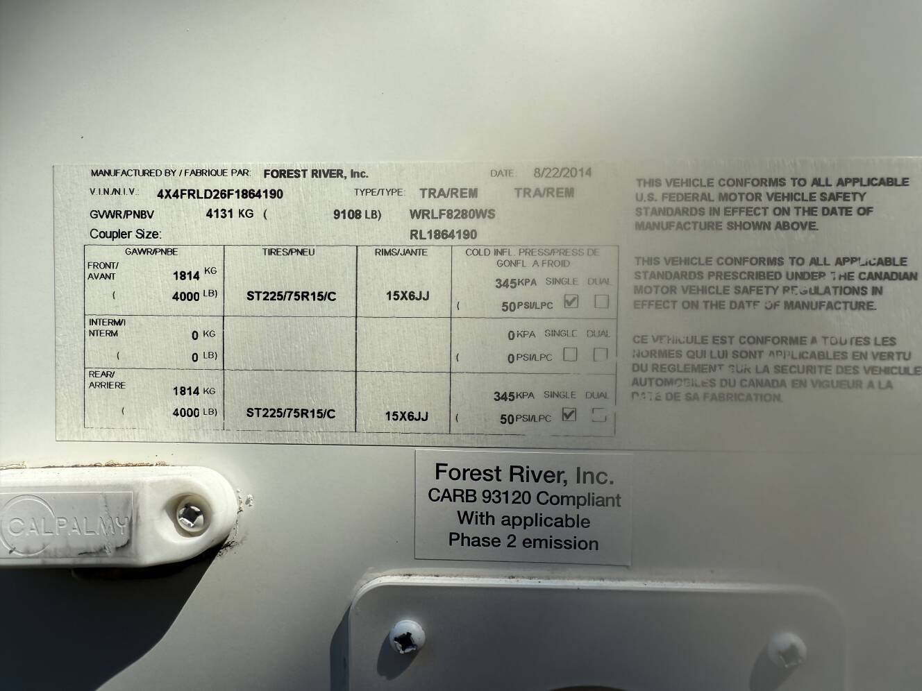 A photo of this 2015 Forest River ROCKWOOD SIGNATURE ULTRA LITE 8280WS