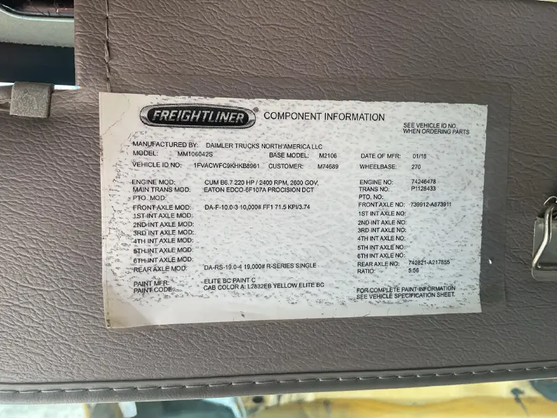 2019 FREIGHTLINER BUSINESS CLASS M2 106