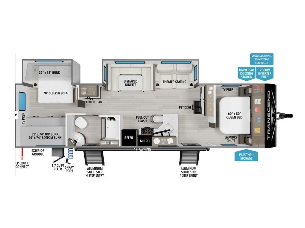 A photo of this 2026 Grand Design Transcend 325BHT