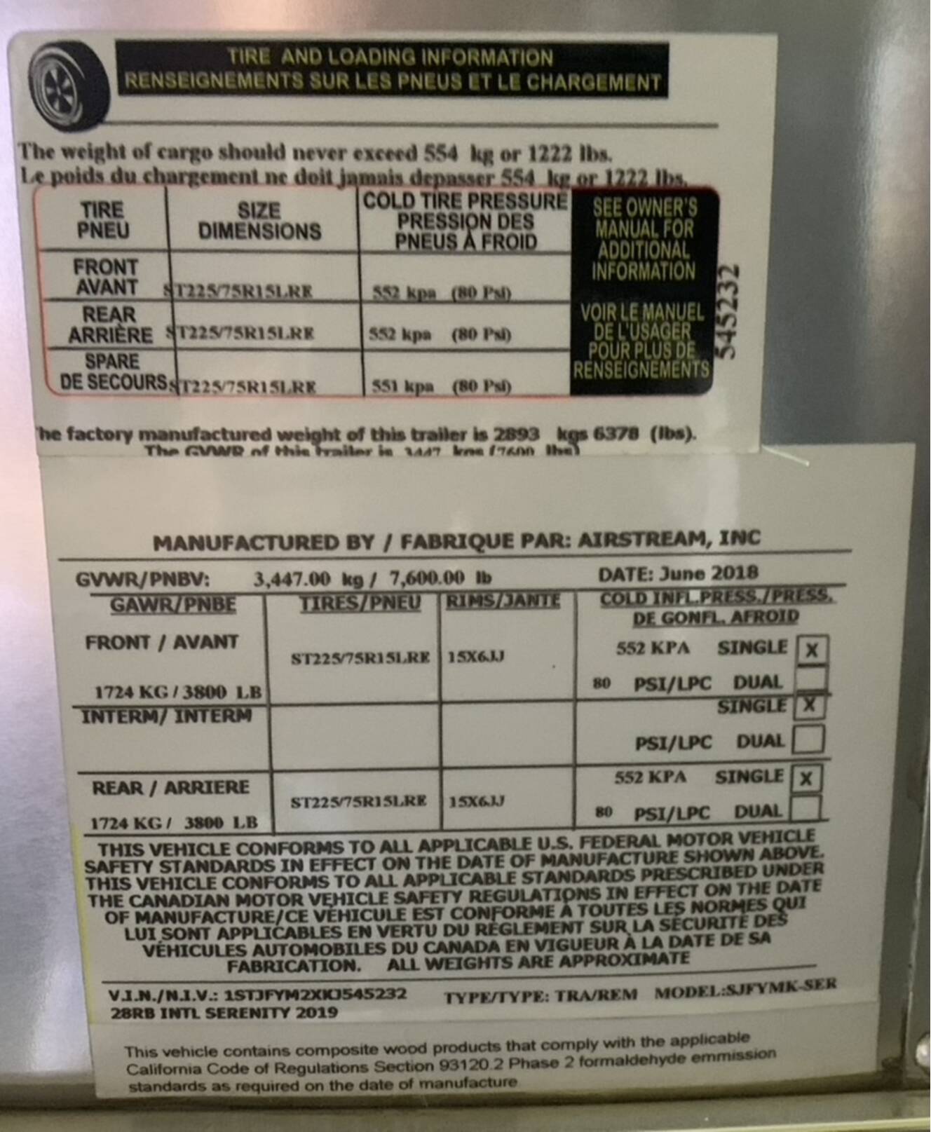 A photo of this 2019 Airstream INTERNATIONAL SERENITY 28RB TWIN