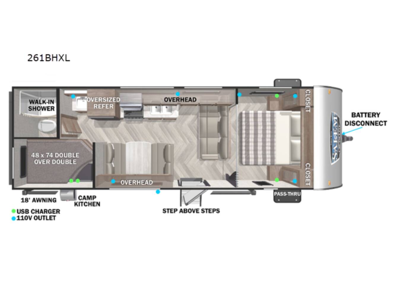 A photo of this 2022 Forest River Rv Salem Cruise Lite 261BHXL