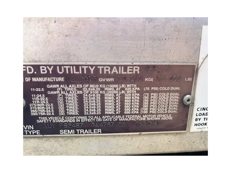 2016 UTILITY FLATBED TRAILER