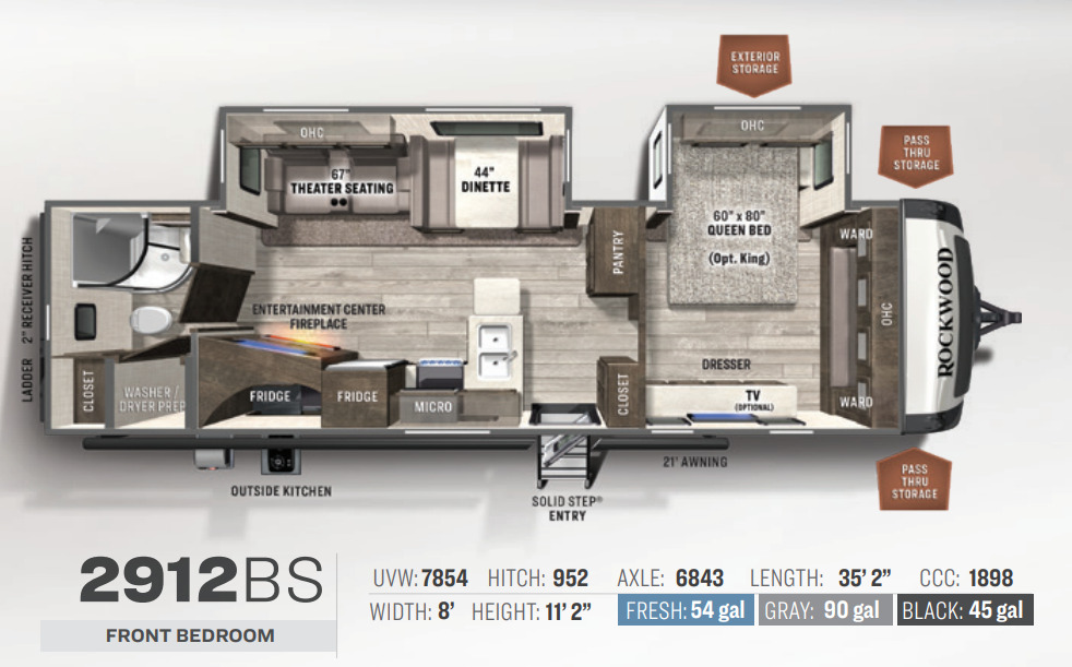 2022 Forest River ROCKWOOD ULTRA LITE 2912BS RV
