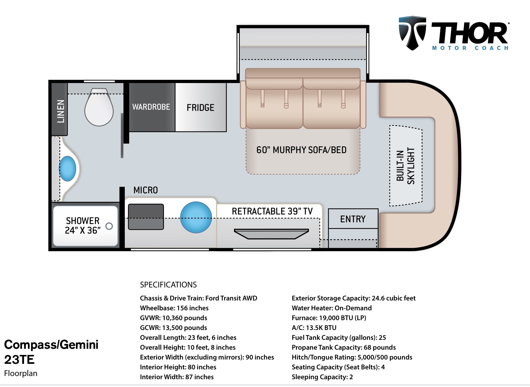 2021 Thor Motor Coach GEMINI AWD 23TE RV