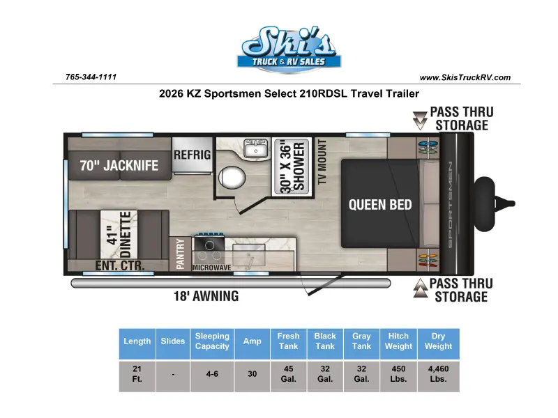 2026 KZ RV Sportsmen Select 210RDSL