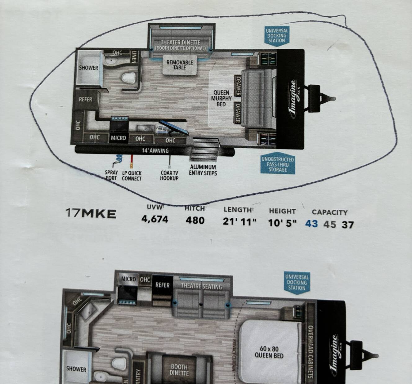 A photo of this 2021 Grand Design IMAGINE XLS 17MKE