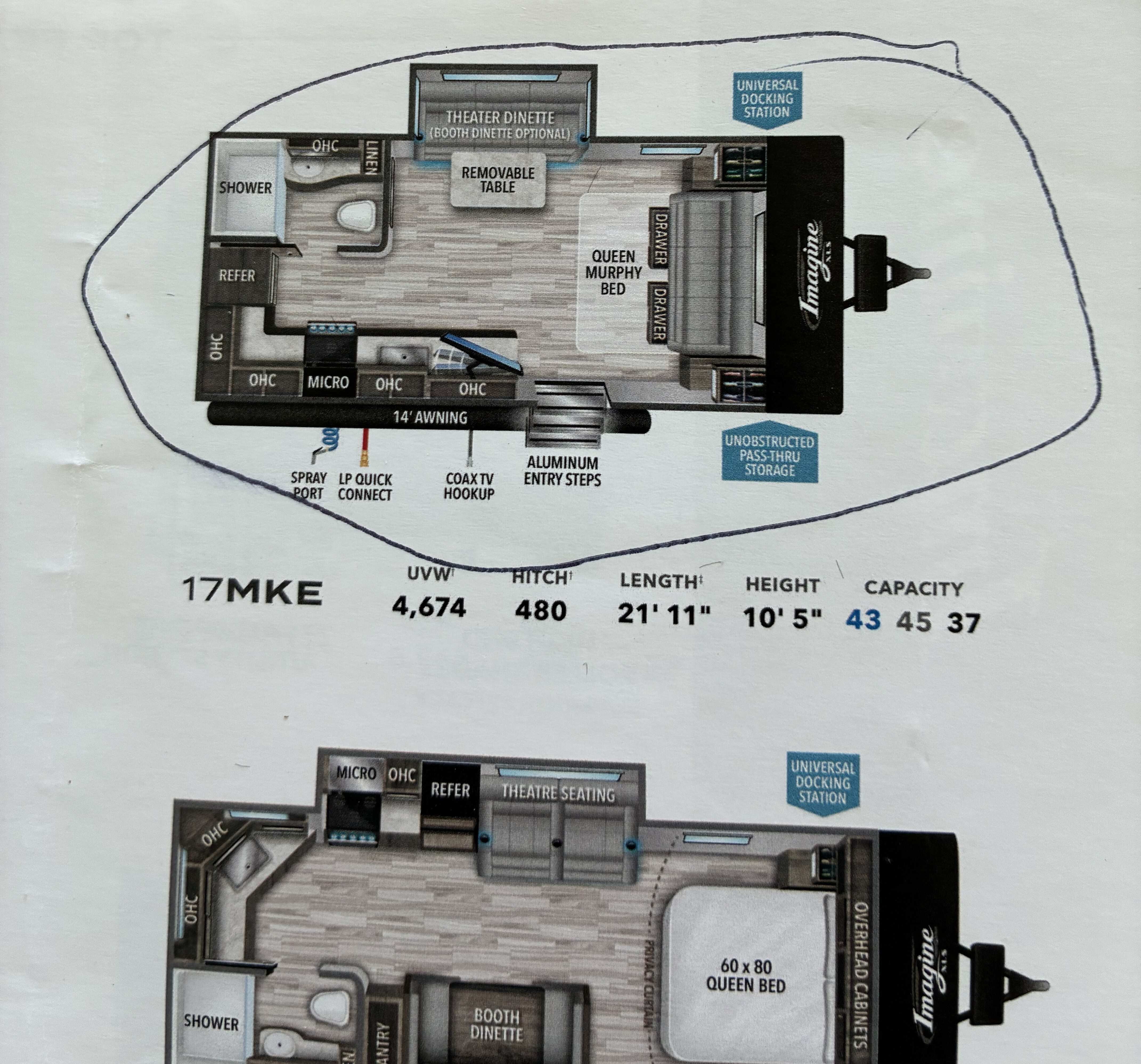 A photo of this 2021 Grand Design IMAGINE XLS 17MKE