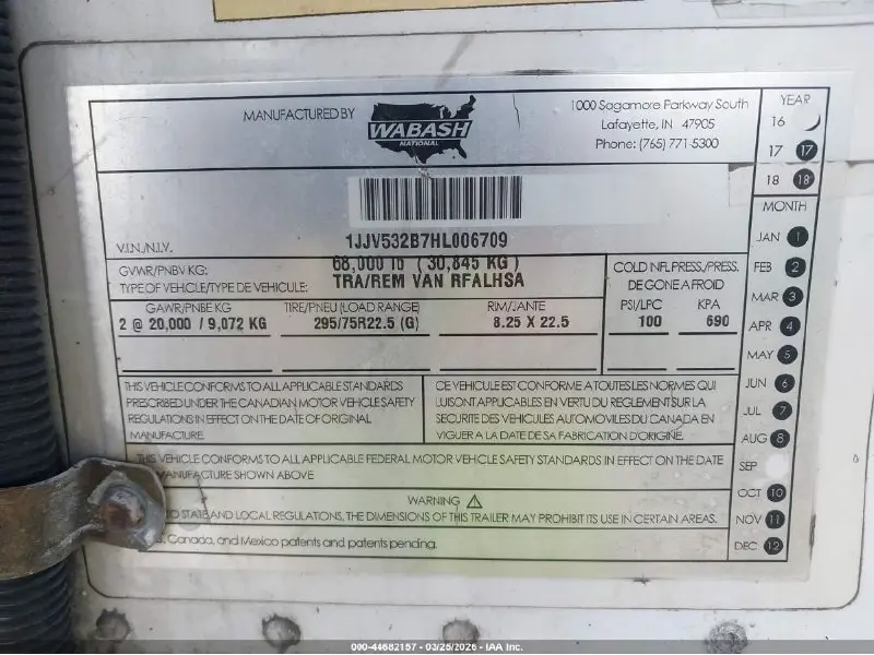 2017 Wabash REEFER