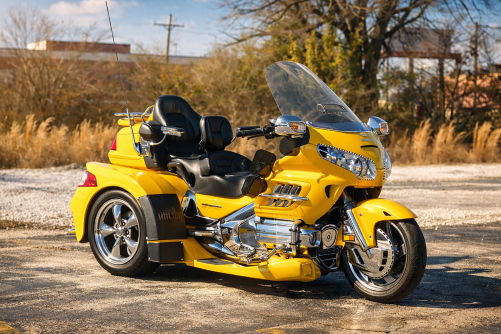 ヘイロー　ジターリング　チタニウム　ゴールド Yellow Honda Gold Wing Trike Motorcycles For Sale - Cycle Trader