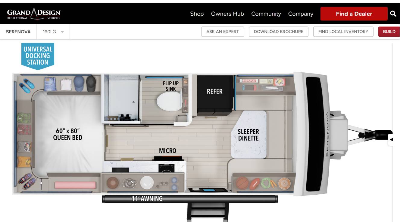 A photo of this 2025 Grand Design SERENOVA 160LG