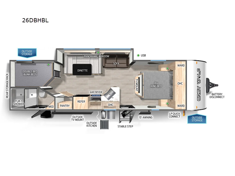 2025 Forest River Rv Cherokee Grey Wolf Black Label 26DBHBL in lawrenceville GA