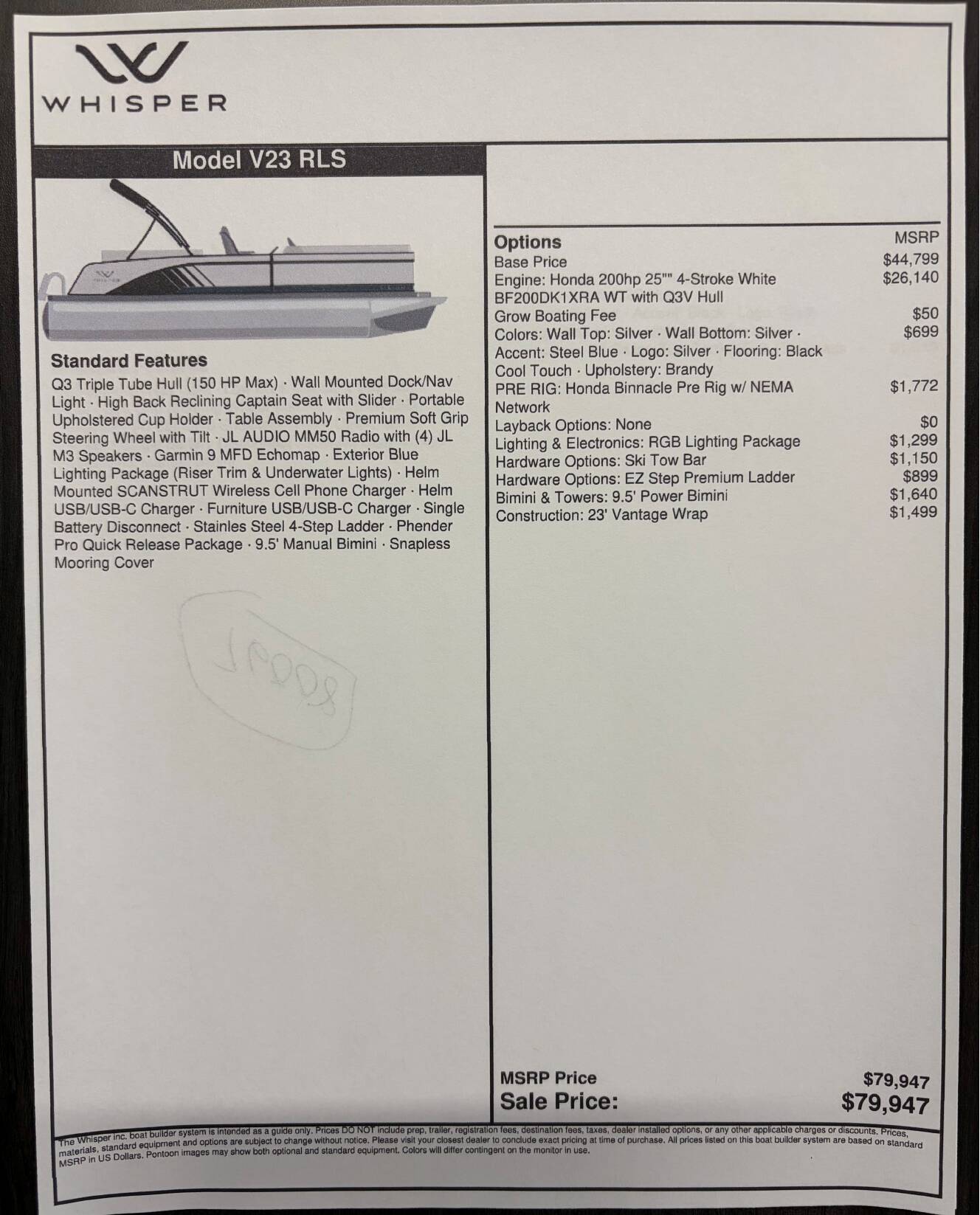 A photo of this 2026 Whisper V23 RLS