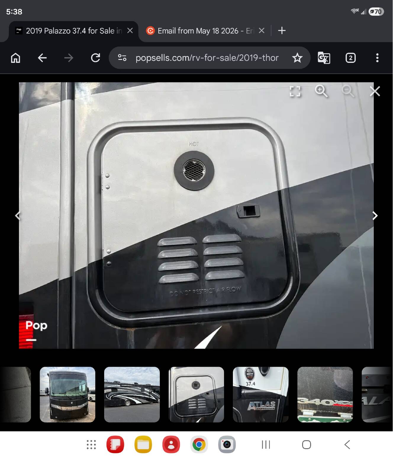 A photo of this 2019 Thor Motor Coach PALAZZO 37 4