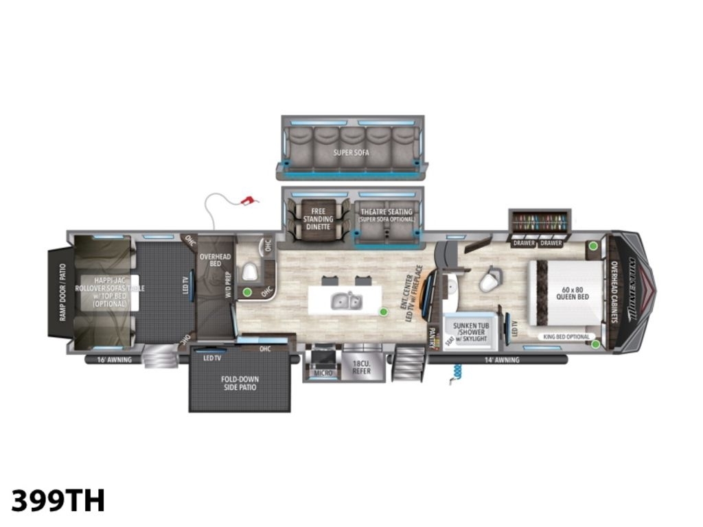 A photo of this 2023 Grand Design Momentum 399TH