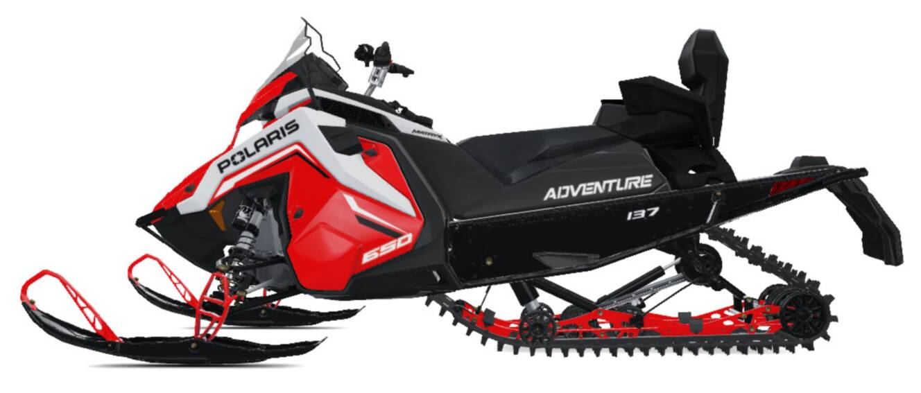 A photo of this 2027 Polaris 650 INDY Adventure 137 Indy Red 1.35 ES