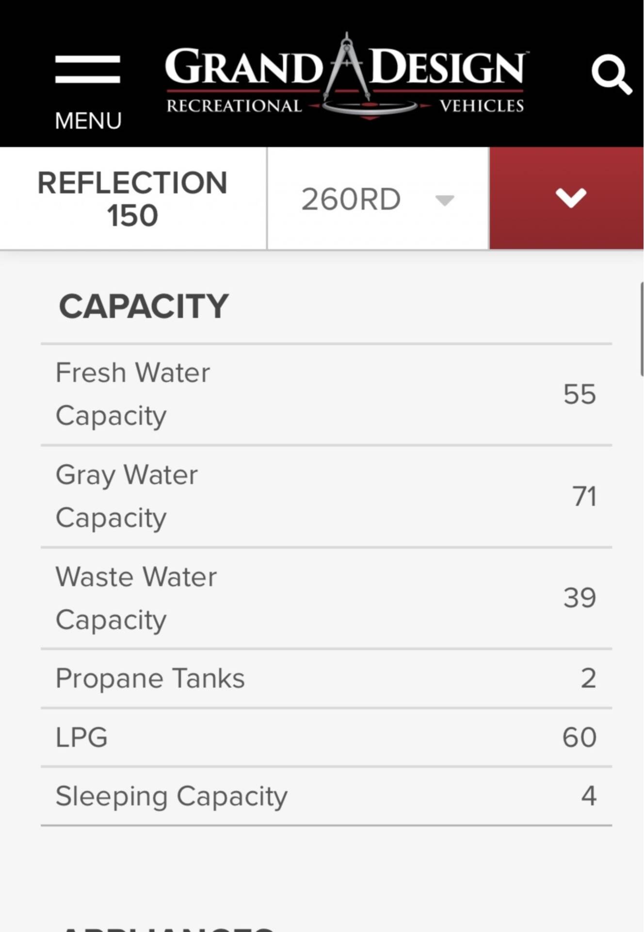 A photo of this 2024 Grand Design REFLECTION 150 SERIES 260RD
