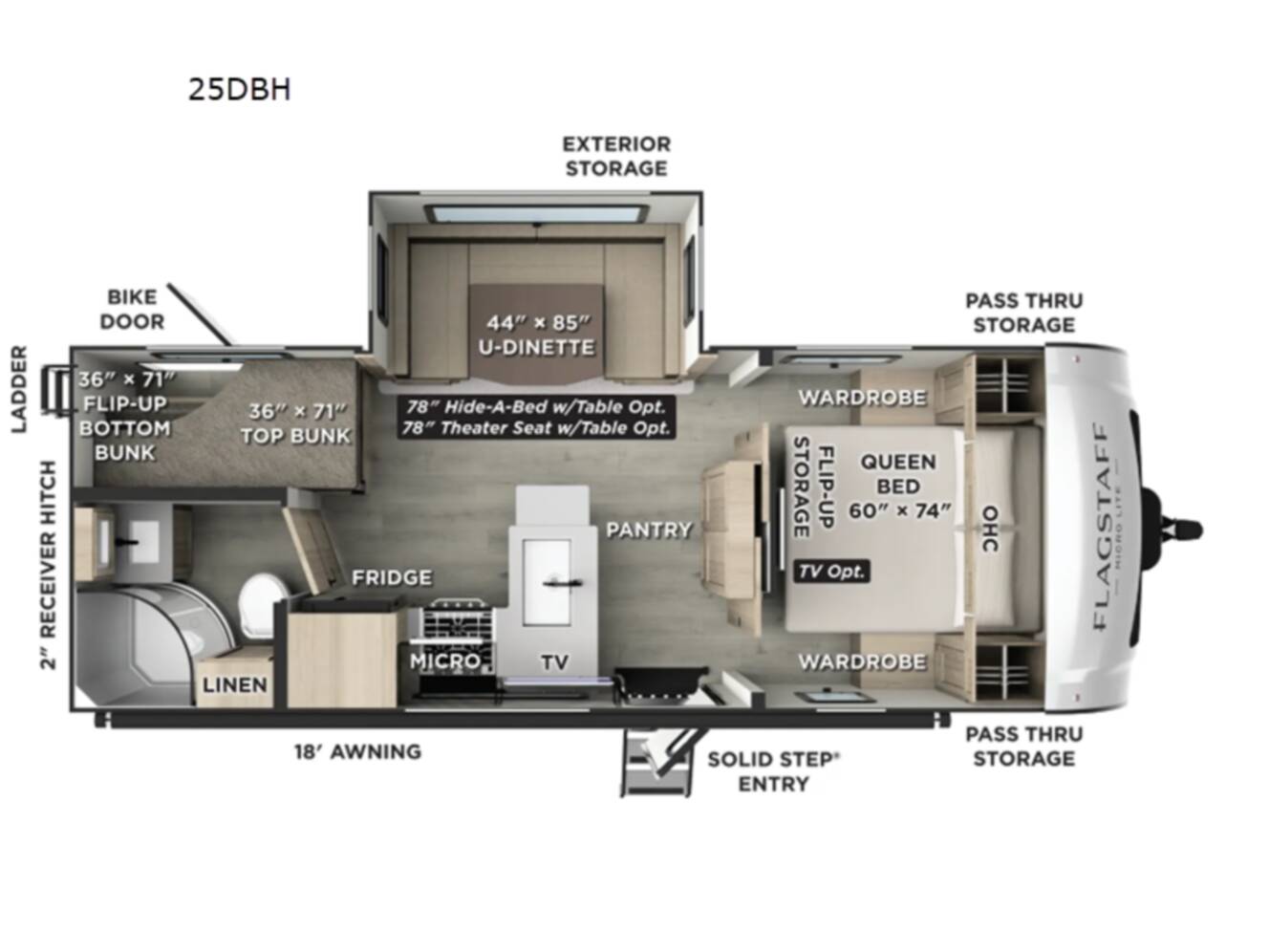 A photo of this 2026 Forest River Rv Flagstaff Micro Lite 25DBH