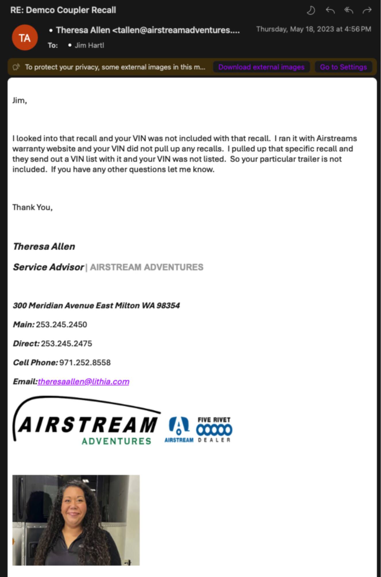 A photo of this 2020 Airstream BAMBI 22FB
