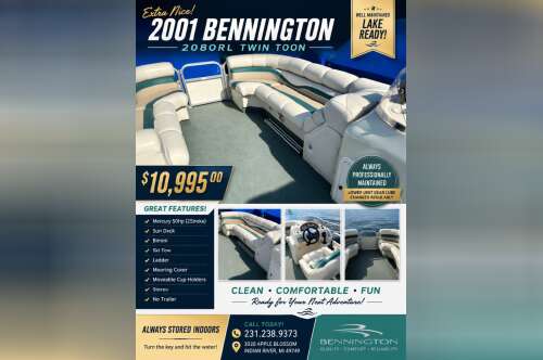 2001 Bennington 2080 RL in indian river MI