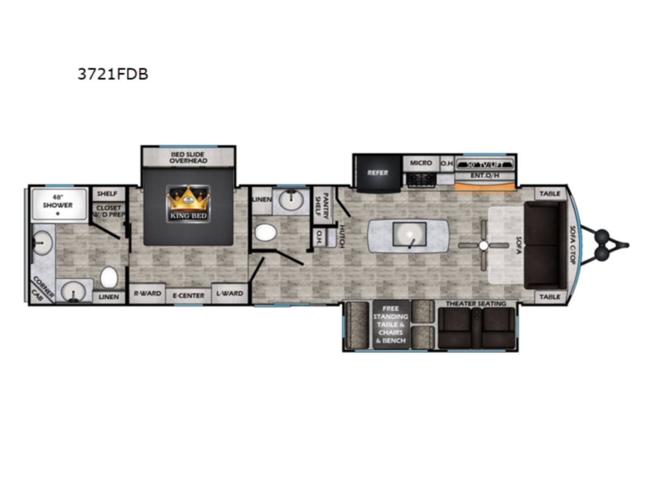 A photo of this 2025 Redwood Rv Regency 3721FDB