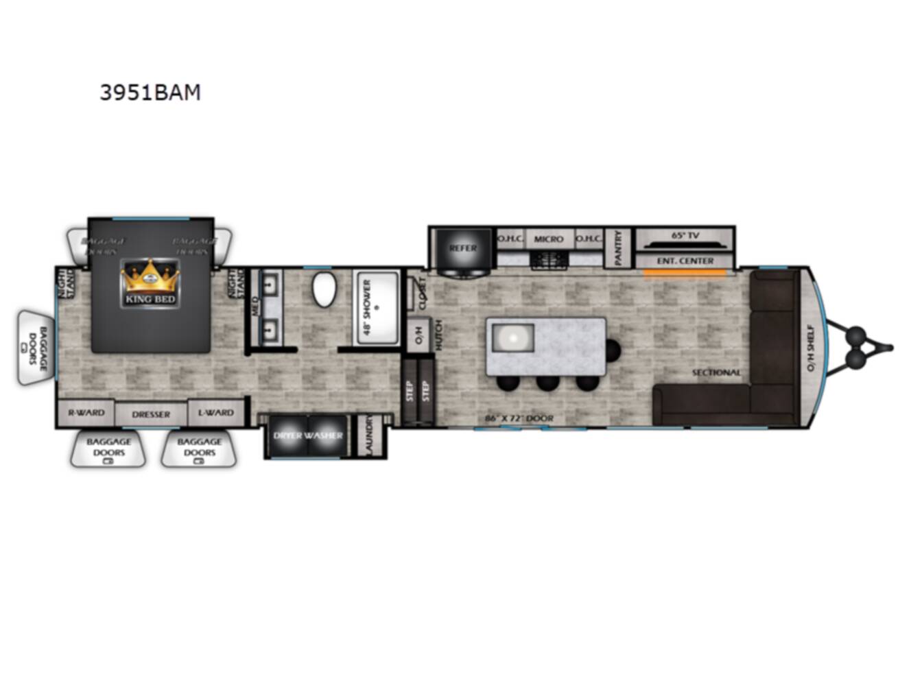 A photo of this 2025 Redwood Rv Regency 3951BAM