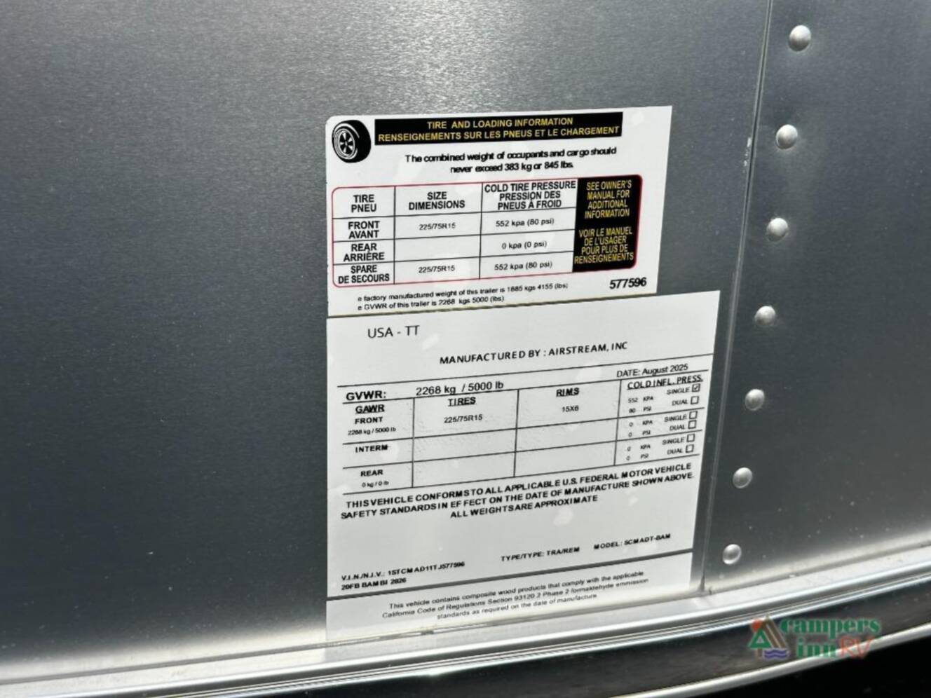 A photo of this 2026 Airstream Bambi 20FB