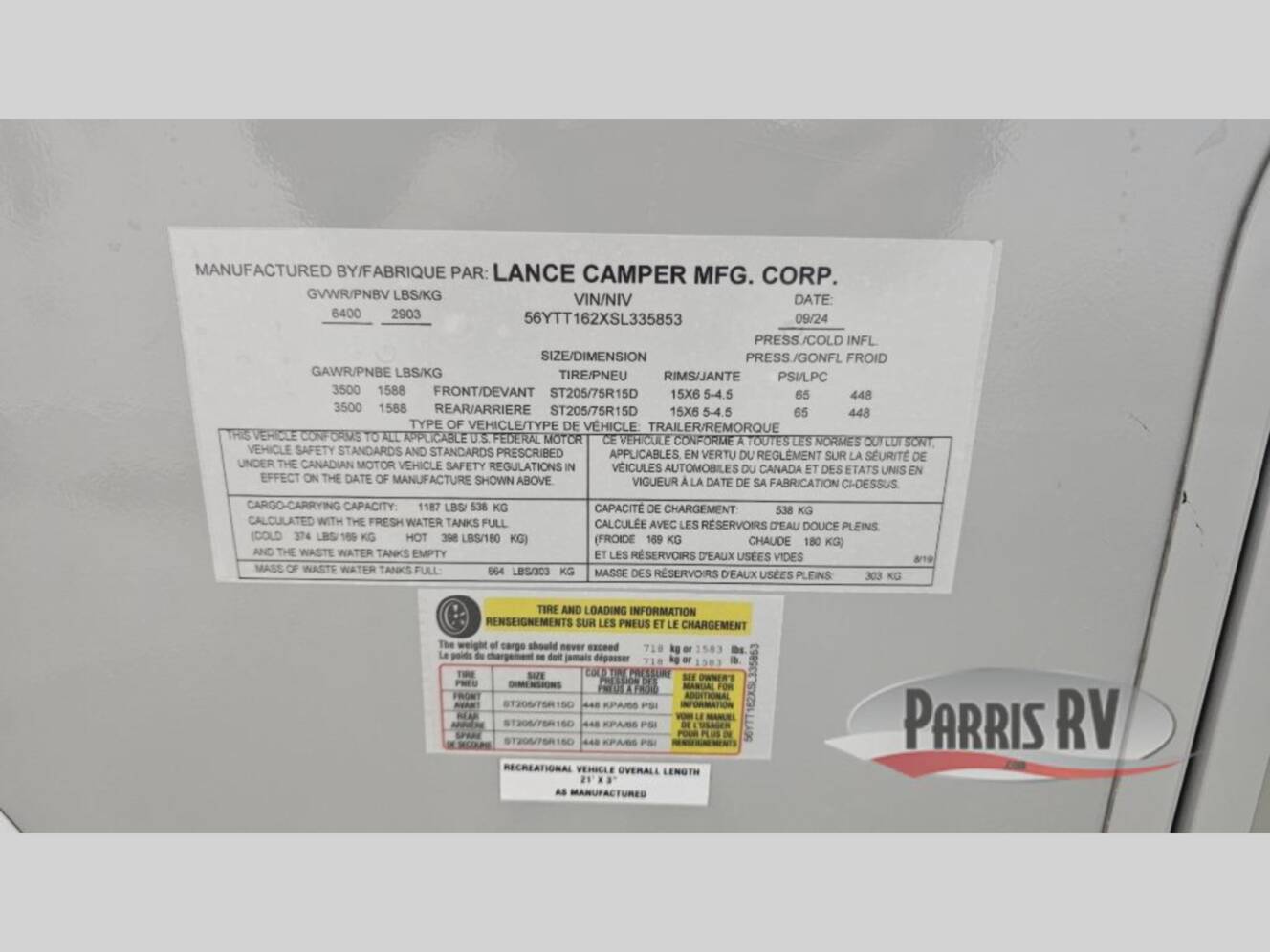 A photo of this 2025 Lance Lance Travel Trailers 1685