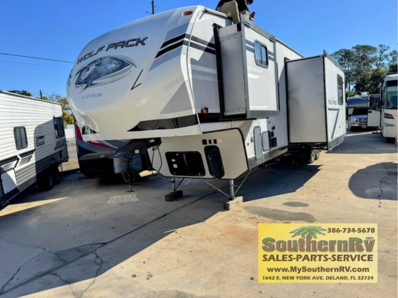 A photo of this 2021 Forest River Rv Cherokee Wolf Pack 335PACK13