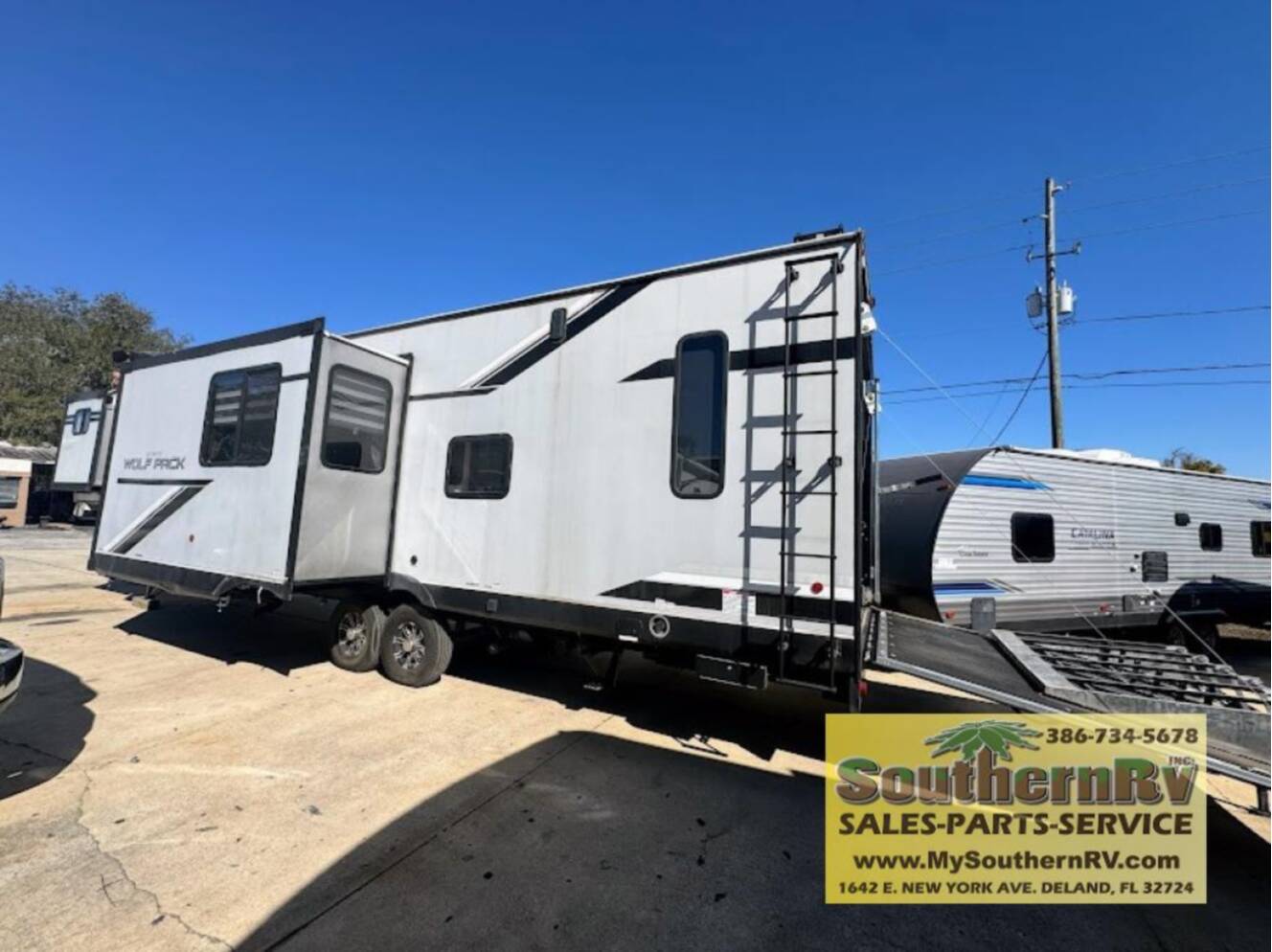 A photo of this 2021 Forest River Rv Cherokee Wolf Pack 335PACK13