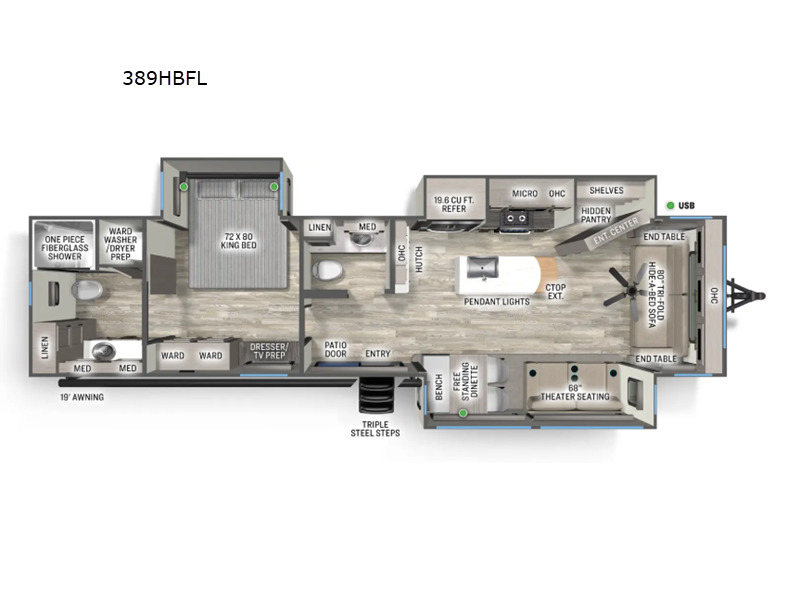 2026 Forest River Rv Sierra Destination Trailers 389HBFL in middlebury IN