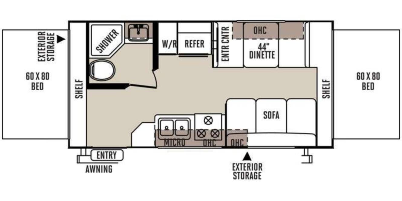 A photo of this 2015 Forest River Rv Rockwood Roo M-19