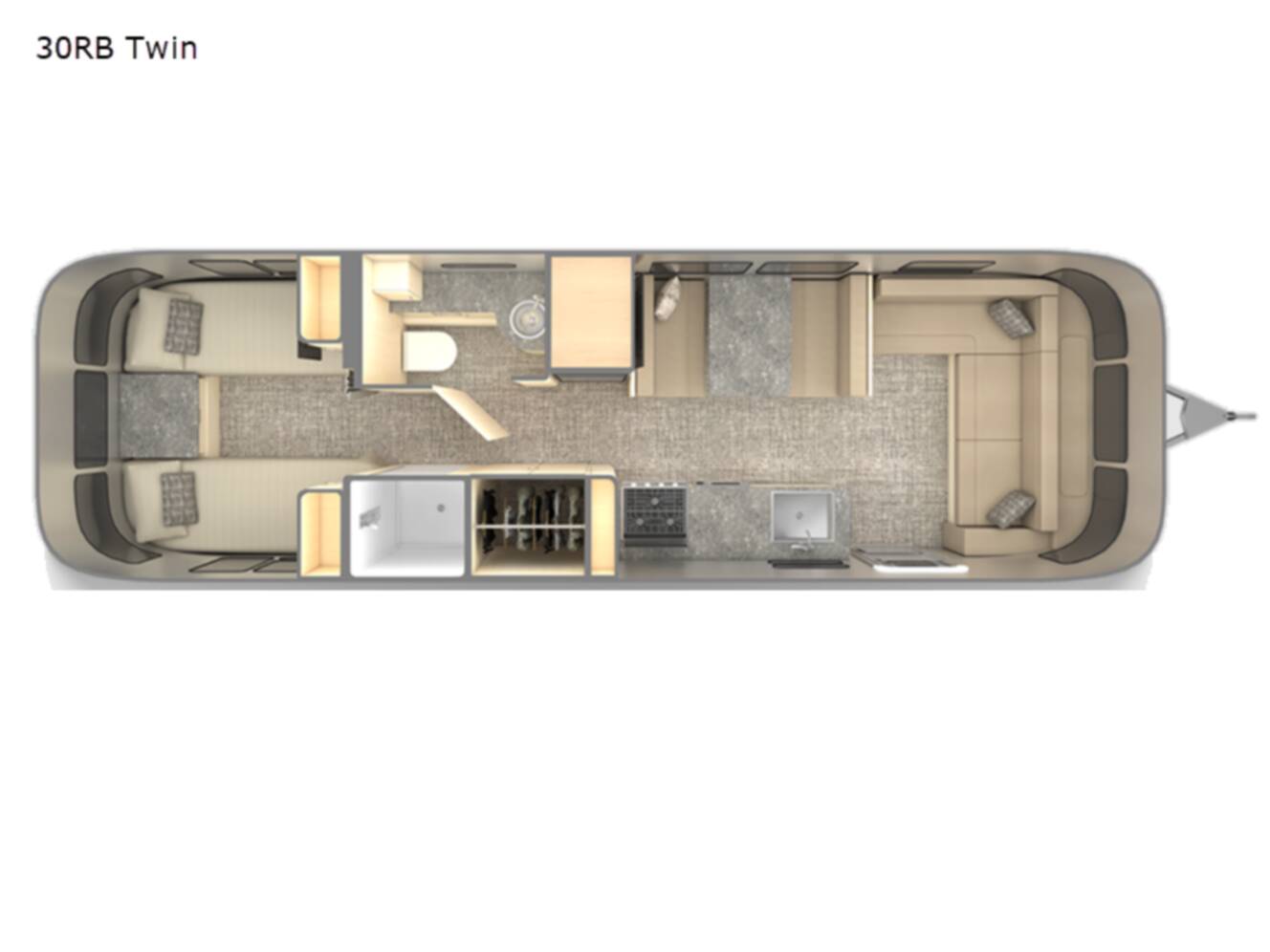 A photo of this 2024 Airstream Flying Cloud 30RB Twin