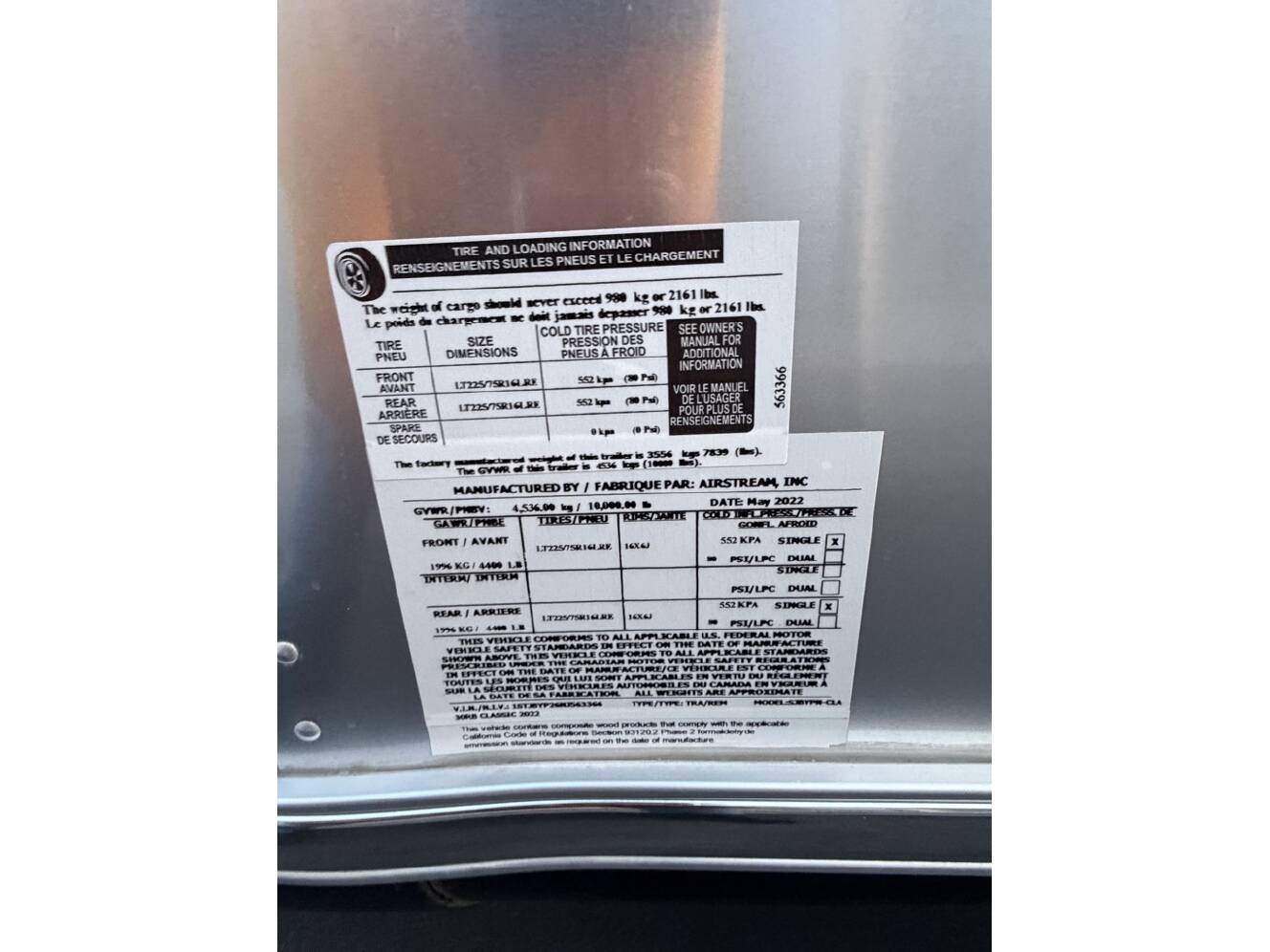 A photo of this 2022 Airstream CLASSIC 30RBQ