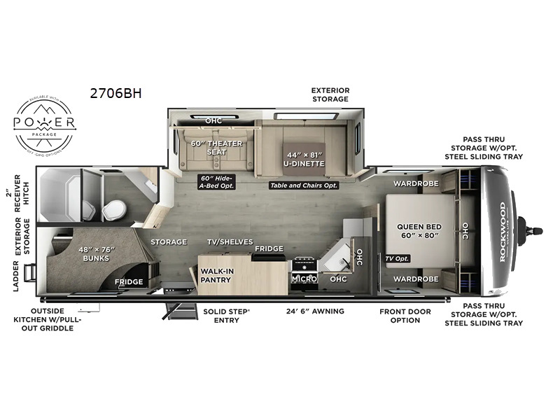 2026 Forest River Rv Rockwood Ultra Lite 2706BH in schoolcraft MI