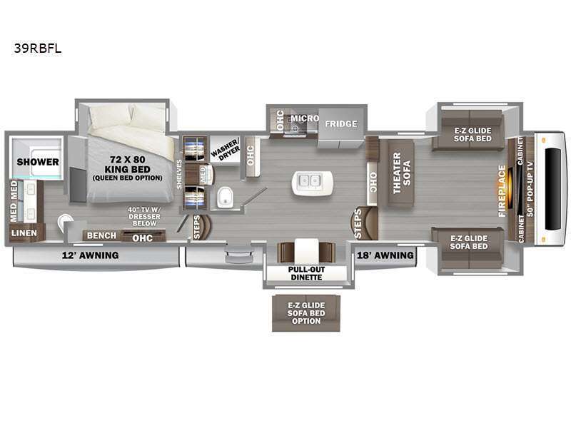 A photo of this 2023 Forest River Rv RiverStone 39RBFL