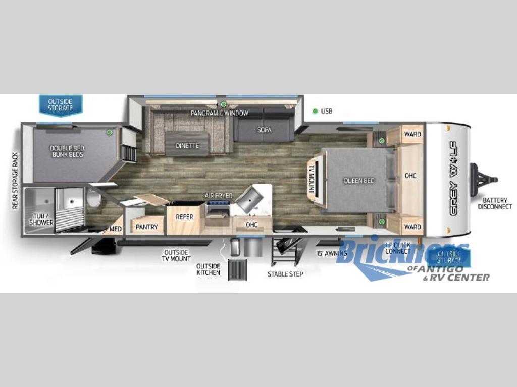 2024 Forest River Rv Cherokee Grey Wolf 26DBH in antigo WI