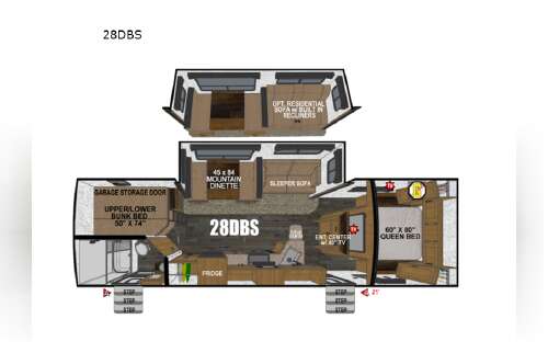 2027 Outdoors Rv Back Country Series MTN TRX Titanium Series 28DBS in pasco WA