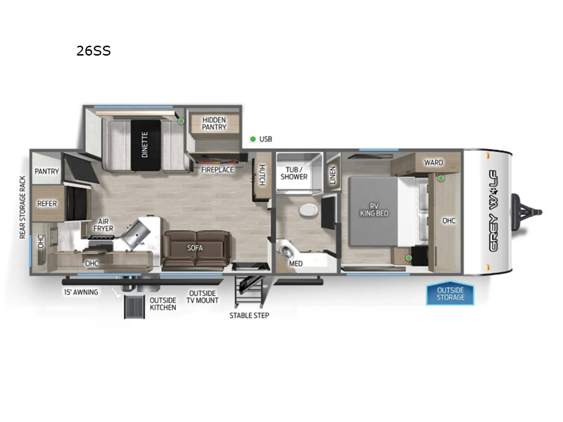New 2027 Forest River RV Cherokee Grey Wolf 26SS For Sale in