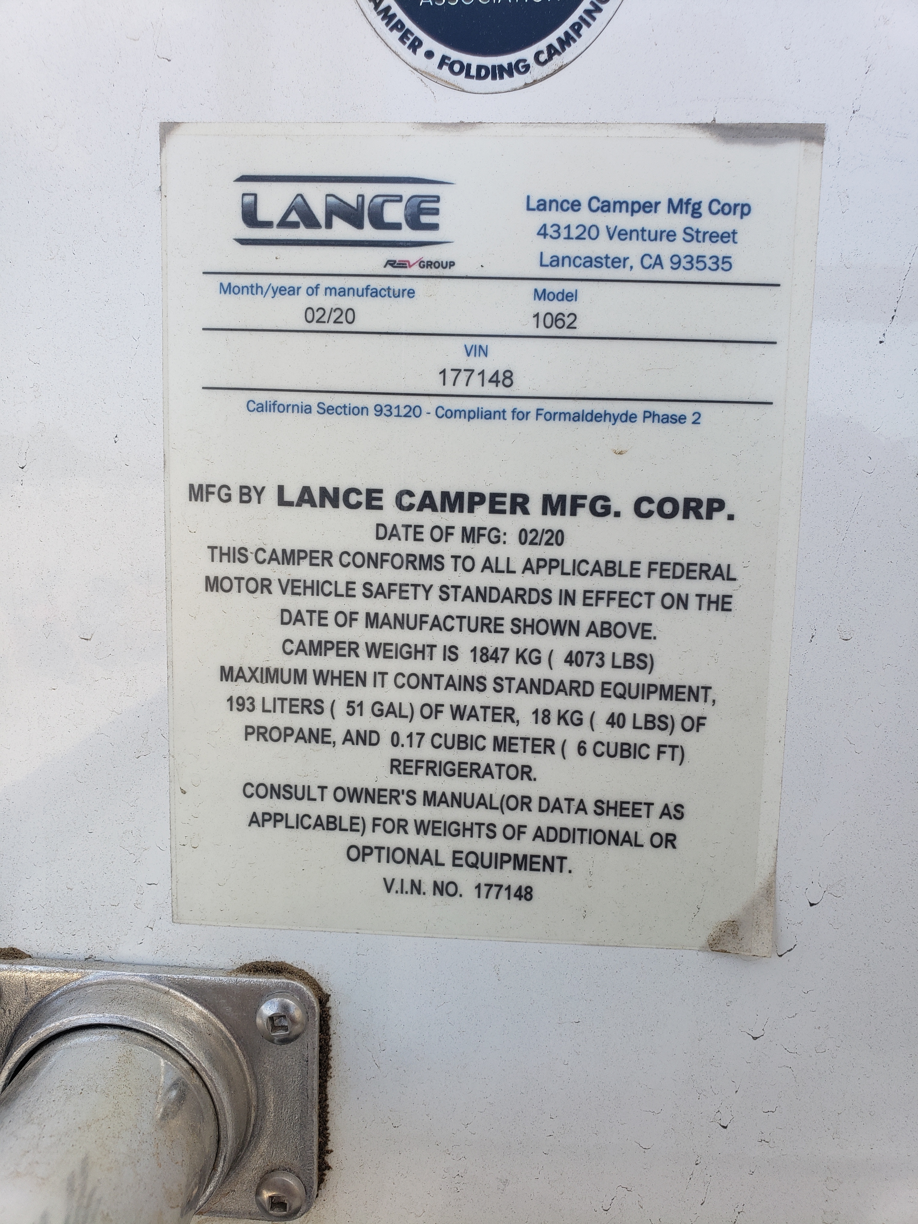 2022 Lance 1062 Truck Camper in litlerock CA