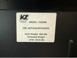 2023 KZ RV Escape E181RB